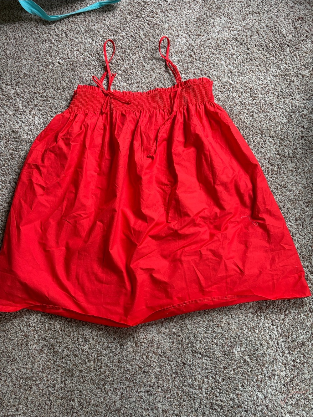 No Boundaries Red Smocked-Top Skater Dress